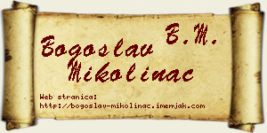 Bogoslav Mikolinac vizit kartica